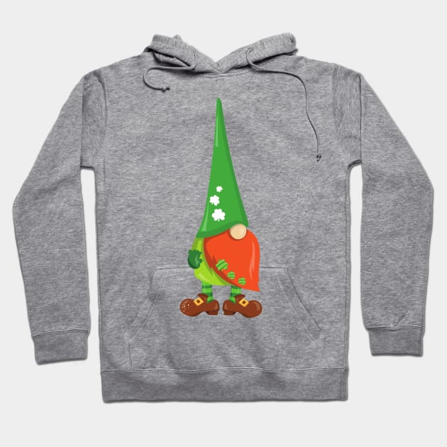 Saint Patrick's Day, Cute Gnome, Lucky Clovers Hoodie by Jelena Dunčević